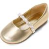 DREAM PAIRS Girls Mary Jane Dress Shoes Ballerina Flats for Wedding, Party (Toddler/Little Kid/Big Kid)(Gold-t)