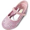 DREAM PAIRS Toddler Girl’s Dress Shoes Mary Jane Rhinestone Ballerina Flat for Party, Birthday, Performance, Wedding(Pink)