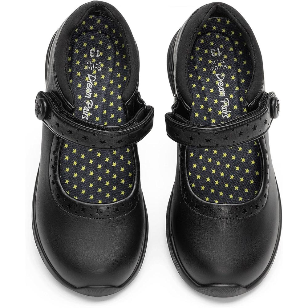 imageDREAM PAIRS Girls School Shoes Mary Jane Flats Lightweight Comfortable Girls Uniform Dress Shoes for ToddlerLittle KidBig KidBlack