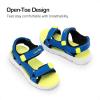 DREAM PAIRS Boys Girls Sandals Kids Athletic Summer Water Open Toe Shoes for Little/Big Kid(Blue/Neon Green)
