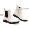 DREAM PAIRS Girls Ankle Boots with Side Zipper Chelsea Booties Low Heels Girl Fashion Shoes for Toddler/Little Kid/Big Kid(White/Black)