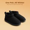 DREAM PAIRS Girls Boys Boots Kids Winter Ankle Faux Fur Lined Warm Snow Shoes Kid Short Boots for Little Kid/Big Kid(Black)