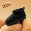 DREAM PAIRS Girls Boys Boots Kids Winter Ankle Faux Fur Lined Warm Snow Shoes Kid Short Boots for Little Kid/Big Kid(Black)