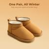 DREAM PAIRS Girls Boys Boots Kids Winter Ankle Faux Fur Lined Warm Snow Shoes Kid Short Boots for Little Kid/Big Kid(Camel)