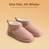 DREAM PAIRS Girls Boys Boots Kids Winter Ankle Faux Fur Lined Warm Snow Shoes Kid Short Boots for Little Kid/Big Kid(Pink)