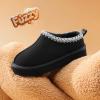 DREAM PAIRS Girls Boys Slippers Kids House Fuzzy Platform Indoor Outdoor Kid’s Slip on Slipper for Little Kid Big Kid(Black)