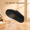DREAM PAIRS Girls Boys Slippers Kids House Fuzzy Platform Indoor Outdoor Kid’s Slip on Slipper for Little Kid Big Kid(Black)