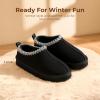 DREAM PAIRS Girls Boys Slippers Kids House Fuzzy Platform Indoor Outdoor Kid’s Slip on Slipper for Little Kid Big Kid(Black)