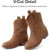 DREAM PAIRS Girls Cowgirl Boots Cowboy Boots with Low Heel Western Embroidered Fashion Mid Calf Shoes for Toddler/Little Kid/Big Kid(Camel)