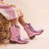 DREAM PAIRS Girls Cowgirl Boots Cowboy Boots with Low Heel Western Embroidered Fashion Mid Calf Shoes for Toddler/Little Kid/Big Kid(Pink)