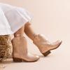 DREAM PAIRS Girls Cowgirl Boots Cowboy Boots with Low Heel Western Embroidered Fashion Mid Calf Shoes for Toddler/Little Kid/Big Kid(Rose Gold)