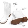 DREAM PAIRS Girls Cowgirl Boots Cowboy Boots with Low Heel Western Embroidered Fashion Mid Calf Shoes for Toddler/Little Kid/Big Kid(White)