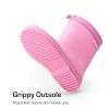 DREAM PAIRS Kids Rain Boots Boys Girls Lightweight Boots Waterproof Easy-on Outdoor Playing Rain Boot Unisex-Child(All Pink)