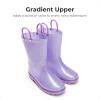 DREAM PAIRS Kids Rain Boots Glitter Boys Girls with Easy-on Handles Sparkly Waterproof Boots Outdoor Playing Rain Boots Unisex-Child(Purple)