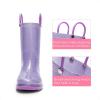 DREAM PAIRS Kids Rain Boots Glitter Boys Girls with Easy-on Handles Sparkly Waterproof Boots Outdoor Playing Rain Boots Unisex-Child(Purple)