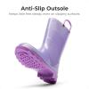 DREAM PAIRS Kids Rain Boots Glitter Boys Girls with Easy-on Handles Sparkly Waterproof Boots Outdoor Playing Rain Boots Unisex-Child(Purple)