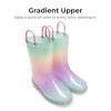 DREAM PAIRS Kids Rain Boots Glitter Boys Girls with Easy-on Handles Sparkly Waterproof Boots Outdoor Playing Rain Boots Unisex-Child(Rainbow)
