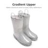 DREAM PAIRS Kids Rain Boots Glitter Boys Girls with Easy-on Handles Sparkly Waterproof Boots Outdoor Playing Rain Boots Unisex-Child(Silver)