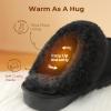 DREAM PAIRS Kids Slippers Girls Boys House Fuzzy Indoor Outdoor Warm Slip on Slipper for Little Kid Big Kid(Black)