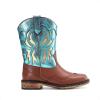 DREAM PAIRS Toddler Cowboy Boots Cowgirl Boots for Girls Square Toe Mid Calf Boys Western Fashion Riding Shoes for Toddler/Little Kid/Big Kid(Blue)