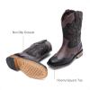 DREAM PAIRS Toddler Cowboy Boots Cowgirl Boots for Girls Square Toe Mid Calf Boys Western Fashion Riding Shoes for Toddler/Little Kid/Big Kid(Brown/Black)