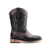 DREAM PAIRS Toddler Cowboy Boots Cowgirl Boots for Girls Square Toe Mid Calf Boys Western Fashion Riding Shoes for Toddler/Little Kid/Big Kid(Brown/Black)