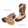 DREAM PAIRS Toddler Cowboy Boots Cowgirl Boots for Girls Square Toe Mid Calf Boys Western Fashion Riding Shoes for Toddler/Little Kid/Big Kid(Brown/Camo)