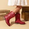 DREAM PAIRS Toddler Cowboy Boots Cowgirl Boots for Girls Square Toe Mid Calf Boys Western Fashion Riding Shoes for Toddler/Little Kid/Big Kid(Red)