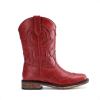 DREAM PAIRS Toddler Cowboy Boots Cowgirl Boots for Girls Square Toe Mid Calf Boys Western Fashion Riding Shoes for Toddler/Little Kid/Big Kid(Red)