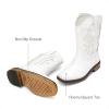 DREAM PAIRS Toddler Cowboy Boots Cowgirl Boots for Girls Square Toe Mid Calf Boys Western Fashion Riding Shoes for Toddler/Little Kid/Big Kid(White)