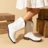 DREAM PAIRS Toddler Cowboy Boots Cowgirl Boots for Girls Square Toe Mid Calf Boys Western Fashion Riding Shoes for Toddler/Little Kid/Big Kid(White)