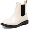 DREAM PAIRS Girls Ankle Boots with Side Zipper Chelsea Booties Low Heels Girl Fashion Shoes for Toddler/Little Kid/Big Kid(White/Black)