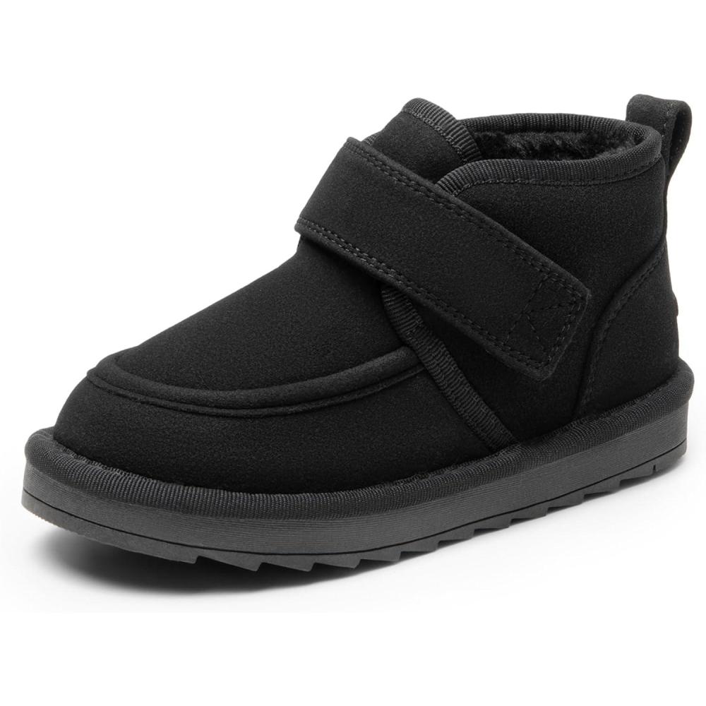 imageDREAM PAIRS Boys Boots Kids Girls Winter Warm Faux Fur Walking Ankle Boots FuzzyGo Kids Cozy Tap for ToddlerLittle KidBlack