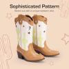 DREAM PAIRS Girls Cowboy Boots Cowgirl Mid Calf Western Boots with Low Heel Square Toe for Little Kid/Big Kid(Beige/Tan)