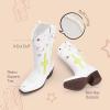 DREAM PAIRS Girls Cowboy Boots Cowgirl Mid Calf Western Boots with Low Heel Square Toe for Little Kid/Big Kid(White)
