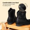 DREAM PAIRS Girls Cowgirl Cowboy Ankle Western Boots Side Zipper Riding Shoes with Tassel Little Kid/Big Kid(Black)