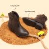 DREAM PAIRS Girls Cowgirl Cowboy Ankle Western Boots Side Zipper Riding Shoes with Tassel Little Kid/Big Kid(Brown)