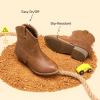 DREAM PAIRS Girls Cowgirl Cowboy Ankle Western Boots Side Zipper Riding Shoes with Tassel Little Kid/Big Kid(Camel)