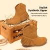 DREAM PAIRS Girls Cowgirl Cowboy Ankle Western Boots Side Zipper Riding Shoes with Tassel Little Kid/Big Kid(Camel-suede)