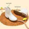 DREAM PAIRS Girls Cowgirl Cowboy Ankle Western Boots Side Zipper Riding Shoes with Tassel Little Kid/Big Kid(White)