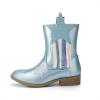 DREAM PAIRS Girls Cowgirl Cowboy Western Mid Calf Tassel Boots(Blue)