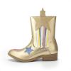 DREAM PAIRS Girls Cowgirl Cowboy Western Mid Calf Tassel Boots(Gold)
