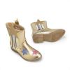 DREAM PAIRS Girls Cowgirl Cowboy Western Mid Calf Tassel Boots(Gold)