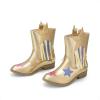 DREAM PAIRS Girls Cowgirl Cowboy Western Mid Calf Tassel Boots(Gold)