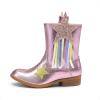 DREAM PAIRS Girls Cowgirl Cowboy Western Mid Calf Tassel Boots(Pink)