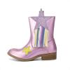 DREAM PAIRS Girls Cowgirl Cowboy Western Mid Calf Tassel Boots(Purple)