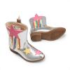 DREAM PAIRS Girls Cowgirl Cowboy Western Mid Calf Tassel Boots(Silver)