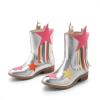 DREAM PAIRS Girls Cowgirl Cowboy Western Mid Calf Tassel Boots(Silver)