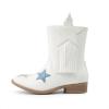 DREAM PAIRS Girls Cowgirl Cowboy Western Mid Calf Tassel Boots(White)