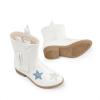 DREAM PAIRS Girls Cowgirl Cowboy Western Mid Calf Tassel Boots(White)